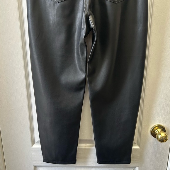 Zara Women's Black Faux Leather Baggy High-Waisted Paperbag Trouser Pants Size 2 - Picture 9 of 16